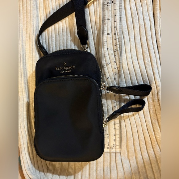 Kate Spade Black Chelsea Dual Zip Phone Crossbody Bag, Nylon - Picture 9 of 11
